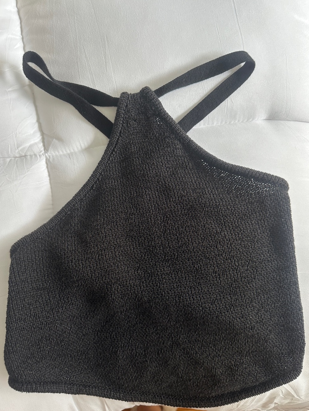 WORN ONCE Brooklyn Karma Black Knit Halter Top Size M